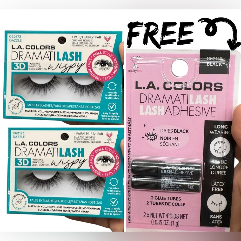 L.A. Colors 3D Wispy Eyelashes with Black Adhesive